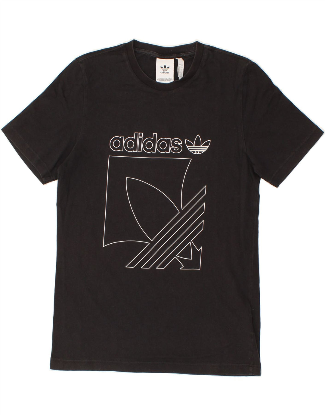 ADIDAS Mens Graphic T-Shirt Top Small Black Cotton Vintage Adidas and Second-Hand Adidas from Messina Hembry 