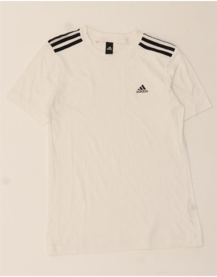 ADIDAS Womens T-Shirt Top UK 10 Small White Vintage Adidas and Second-Hand Adidas from Messina Hembry 