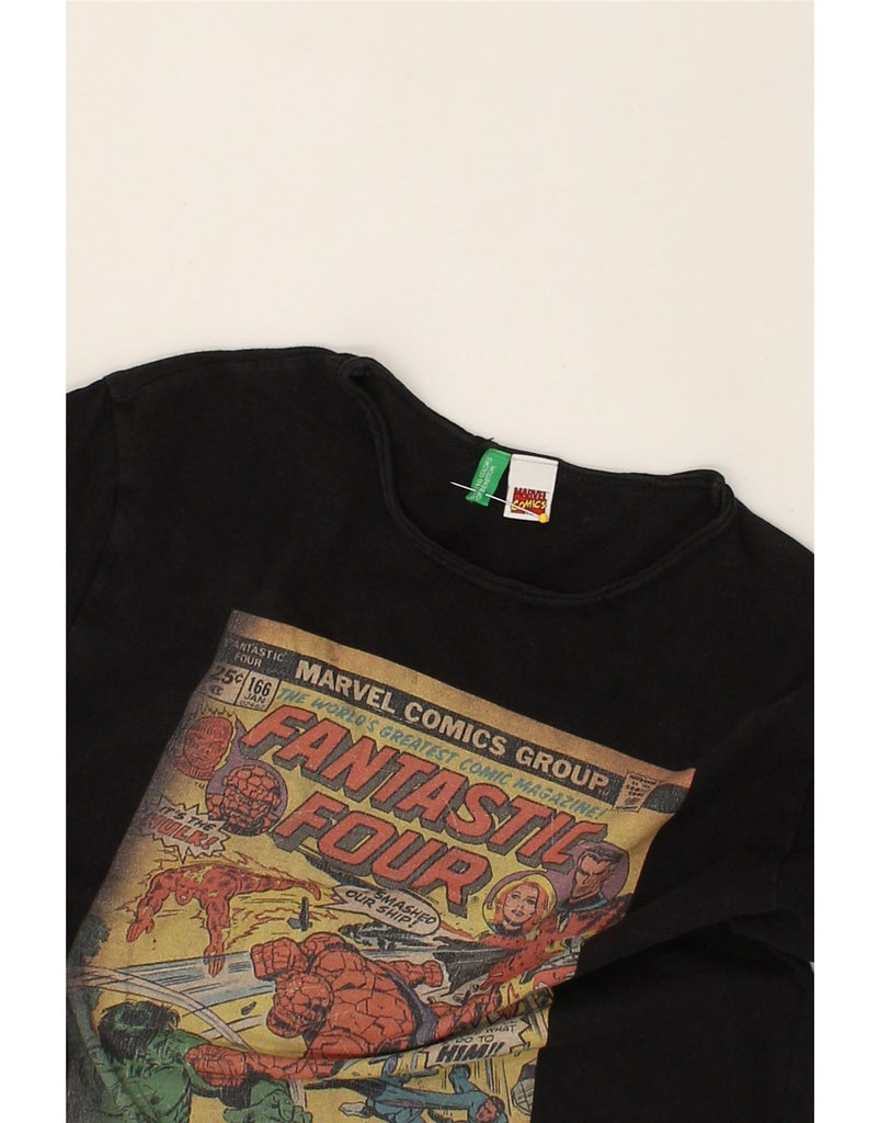 BENETTON Boys Marvel Graphic T-Shirt Top 10-11 Years XL Black Cotton | Vintage Benetton | Thrift | Second-Hand Benetton | Used Clothing | Messina Hembry 