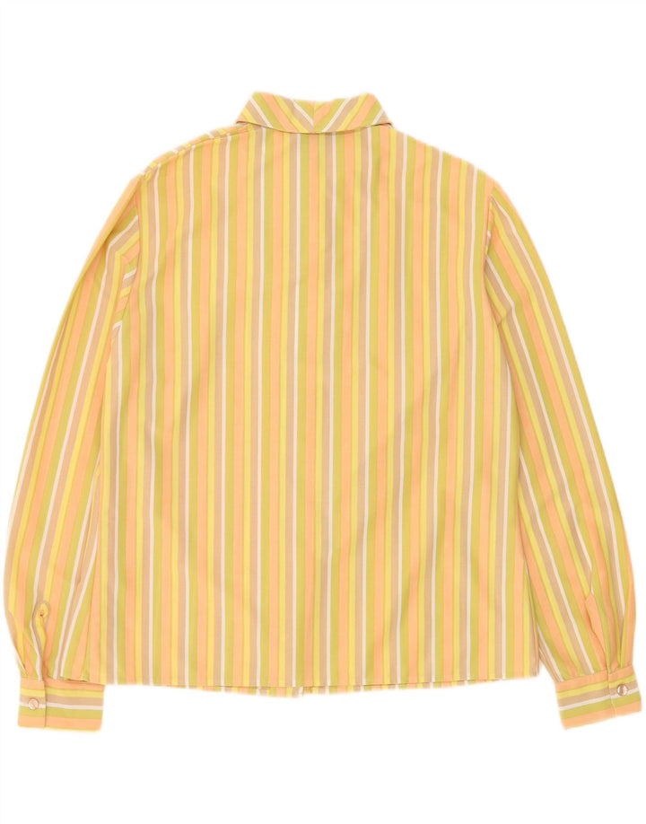 VINTAGE Womens Shirt UK 16 Large  Yellow Striped Vintage Vintage and Second-Hand Vintage from Messina Hembry 