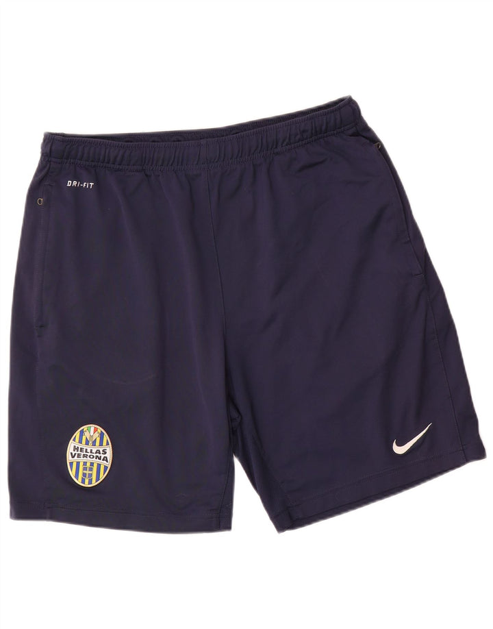 Nike Mens HELLAS VERONA Sport Shorts Large Navy Blue Polyester