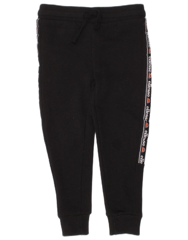ELLESSE Boys Graphic Tracksuit Trousers Joggers 2-3 Years  Black Cotton