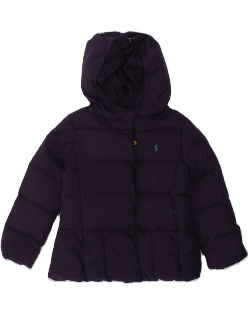 RALPH LAUREN Girls Hooded Padded Jacket 4-5 Years Purple Polyester | Vintage Ralph Lauren | Thrift | Second-Hand Ralph Lauren | Used Clothing | Messina Hembry 