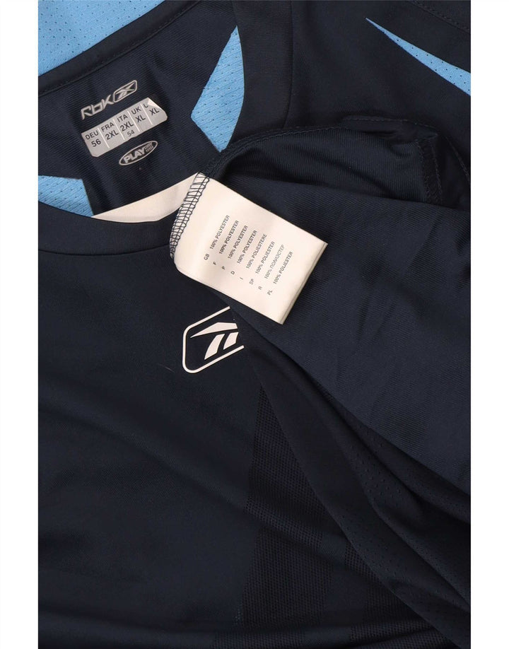 Reebok Mens Top Long Sleeve XL Navy Blue Colourblock Polyester