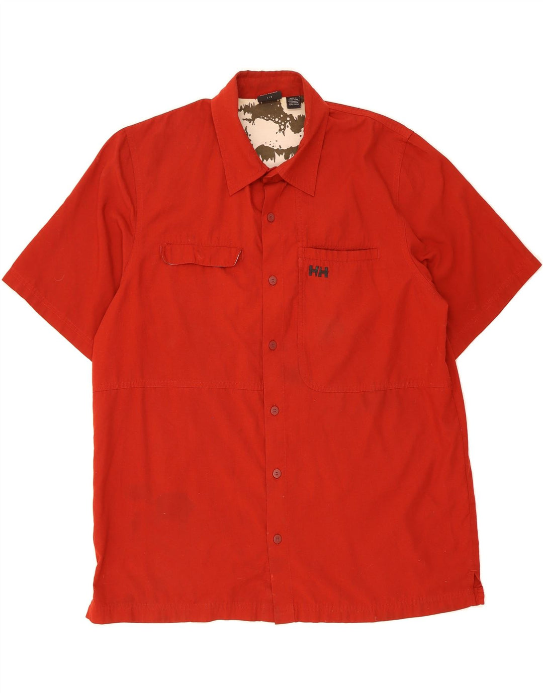 HELLY HANSEN Mens Short Sleeve Shirt Large Red Polyester Vintage Helly Hansen and Second-Hand Helly Hansen from Messina Hembry 
