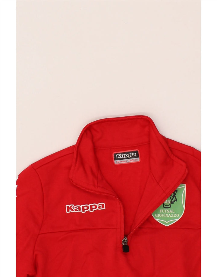 KAPPA Boys Graphic Zip Neck Pullover Tracksuit Top 9-10 Years Red Vintage Kappa and Second-Hand Kappa from Messina Hembry 