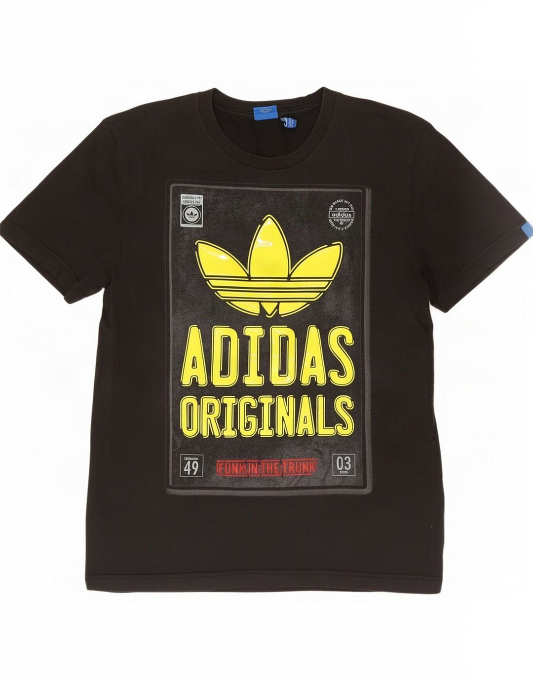 Adidas Mens Graphic T-Shirt Top Medium Black Cotton