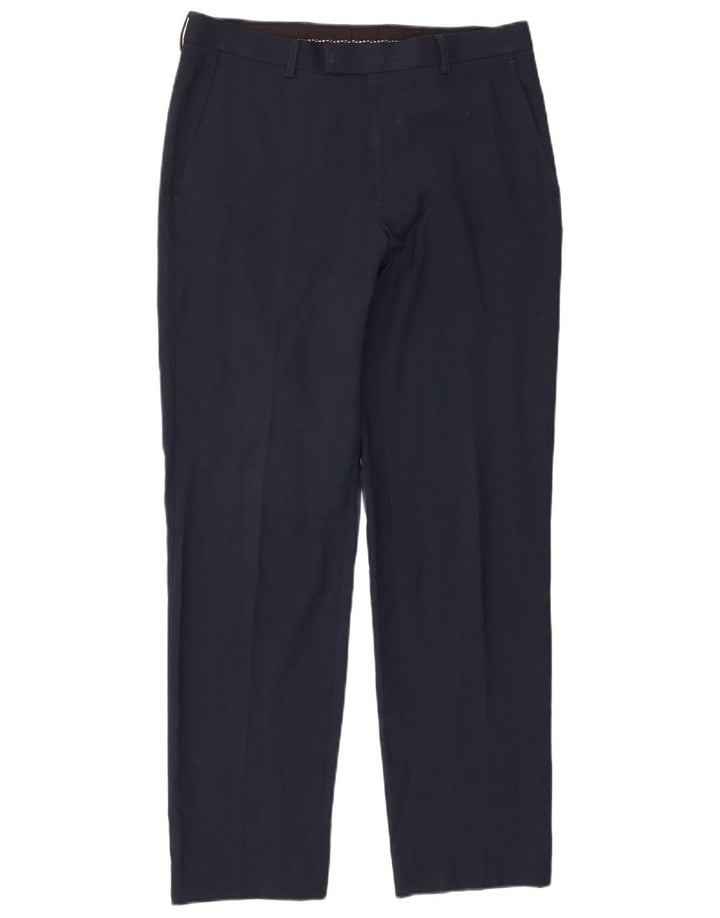 Marks & Spencer Mens Tailored Slim Chino Trousers W32 L31 Navy Blue