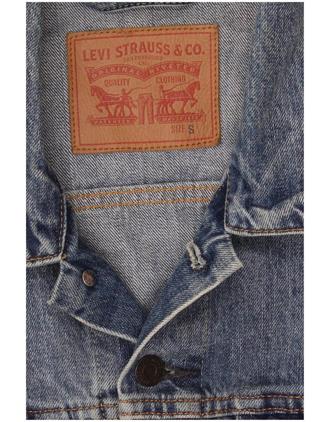 Levi's Womens Denim Jacket UK 10 Small Blue Cotton