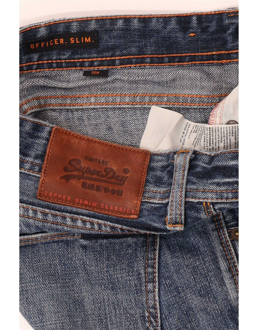 Superdry Mens Slim Fit Denim Shorts W30 Medium Blue Cotton