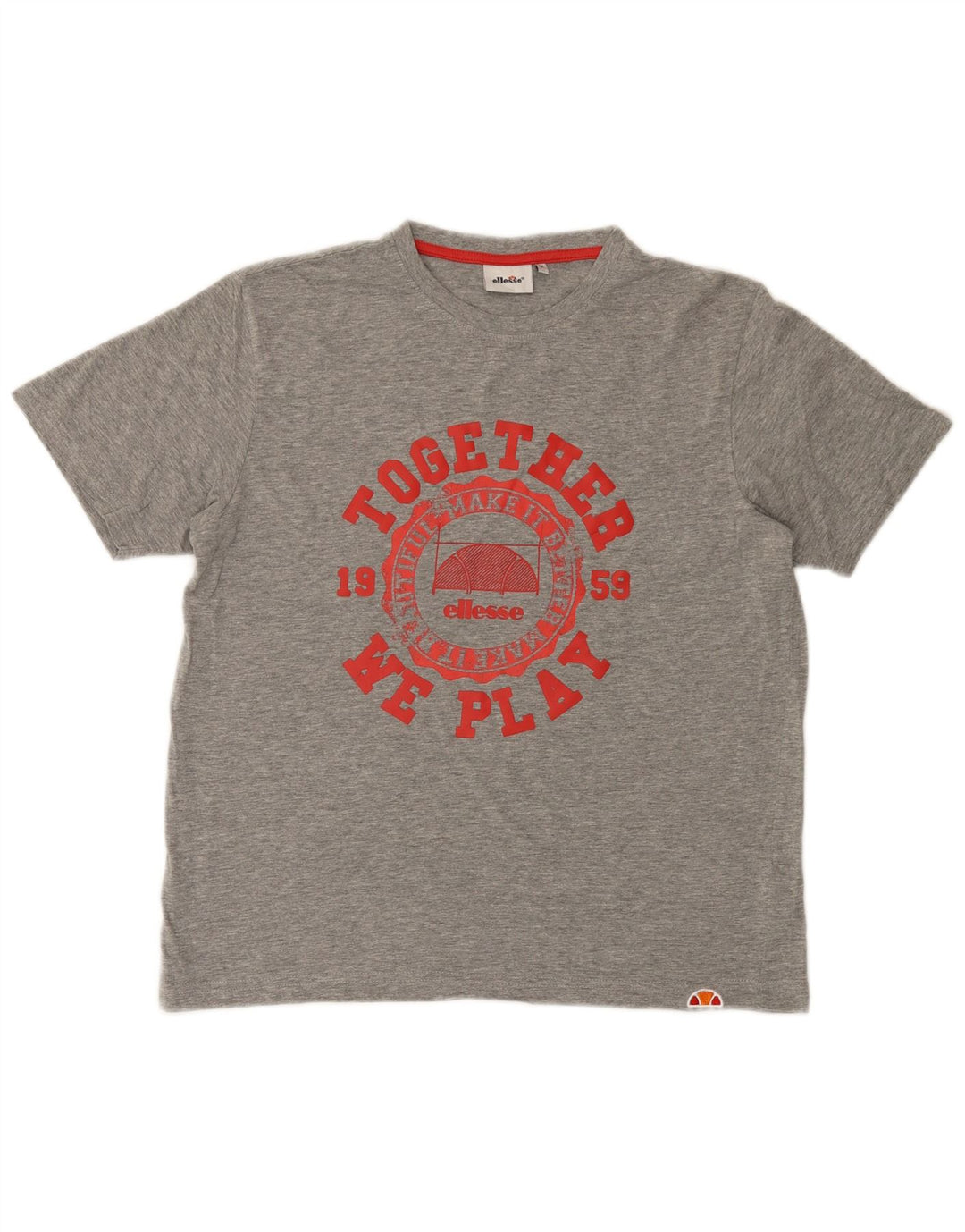 Ellesse Mens Graphic T-Shirt Top Medium Grey Cotton