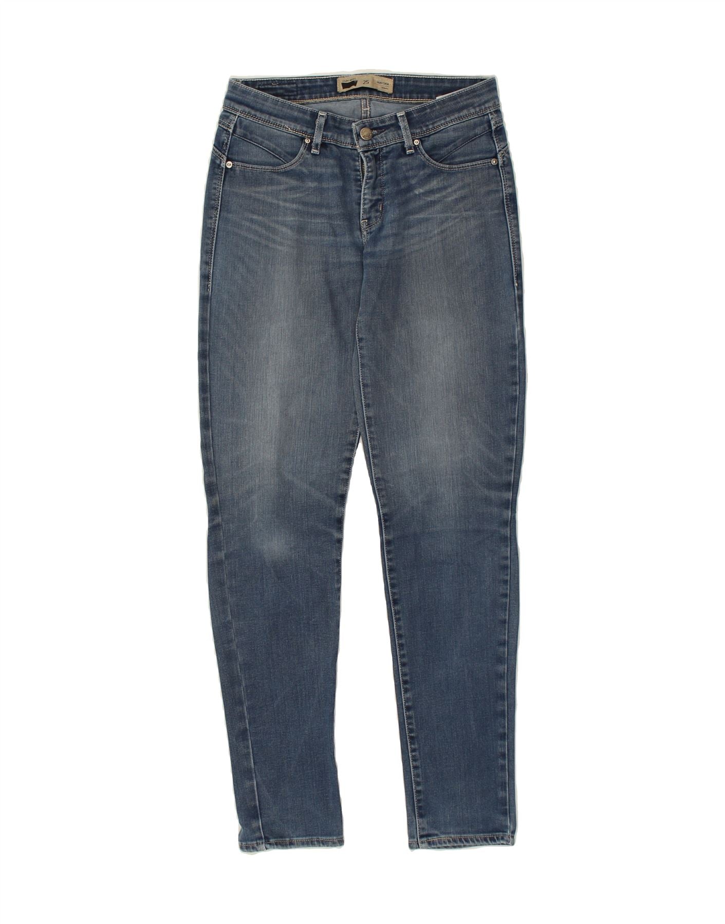 LEVI'S Womens Slight Curve Skinny Jeans W25 L32 Blue Cotton