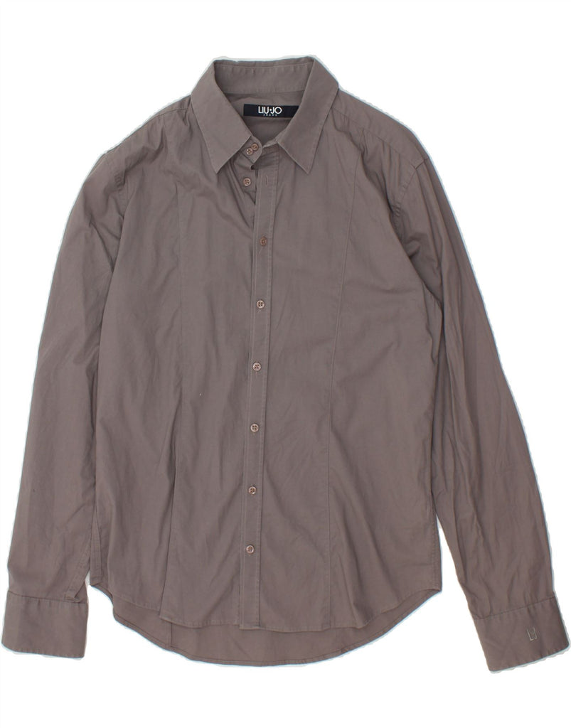 LIU JO Mens Shirt Size 39 Medium Grey Cotton | Vintage Liu Jo | Thrift | Second-Hand Liu Jo | Used Clothing | Messina Hembry 