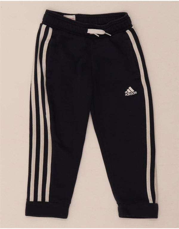 Adidas Boys Tracksuit Trousers Joggers 4-5 Years  Navy Blue Cotton