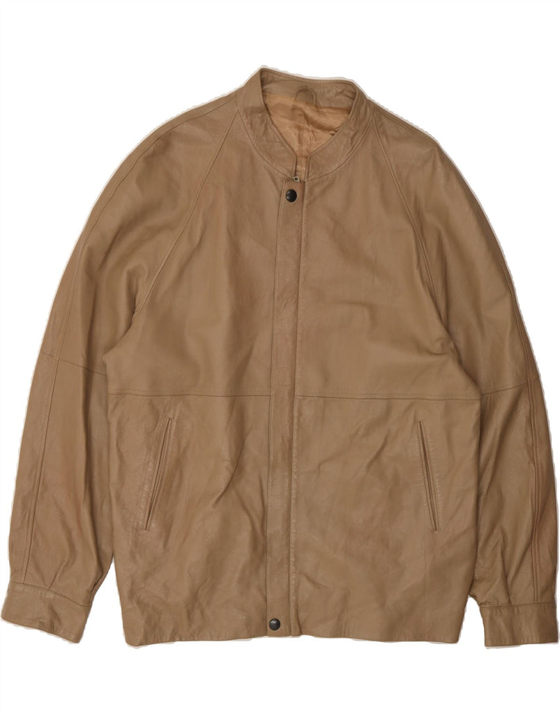 VINTAGE Mens Leather Jacket UK 42 XL Brown Vintage Vintage and Second-Hand Vintage from Messina Hembry 