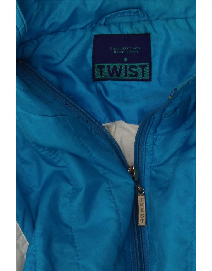 Vintage Mens Tracksuit Top Jacket Small Blue Colourblock