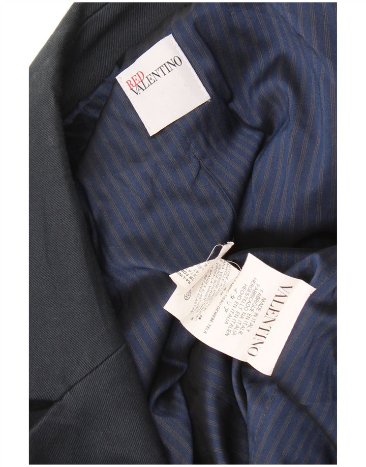 Red Valentino Womens 1 Button Blazer Jacket UK 12 Medium Navy Blue Cotton