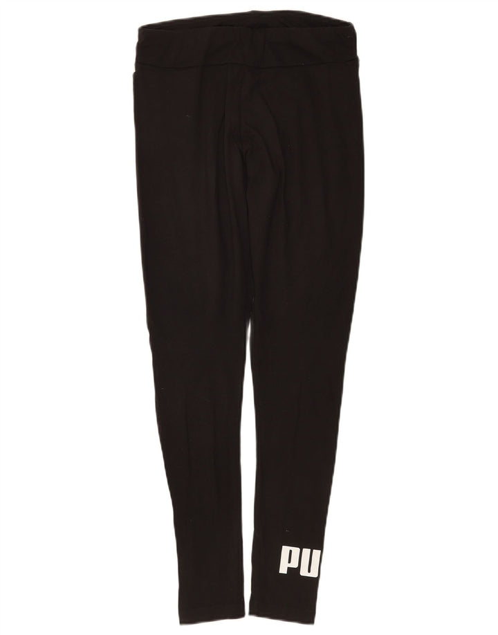 Puma Womens Graphic Leggings UK 8 Small  Black Cotton