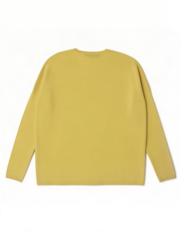 Zara Womens Oversized Boat Neck Jumper Sweater UK 10 Small Yellow
