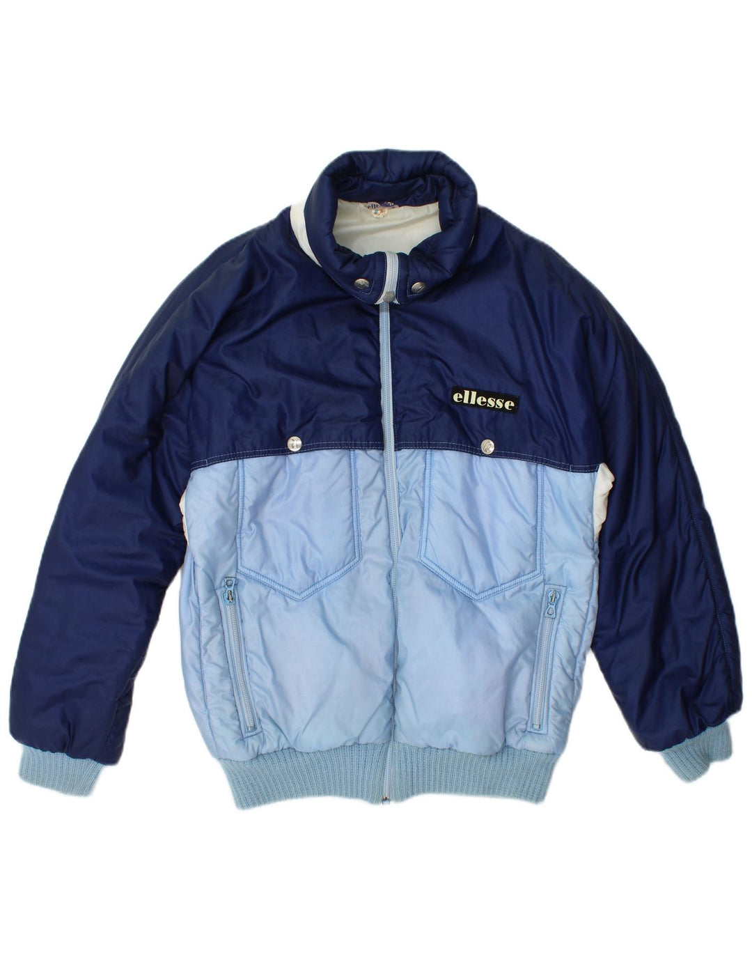 Ellesse Womens Padded Jacket IT 44 Medium Blue Colourblock