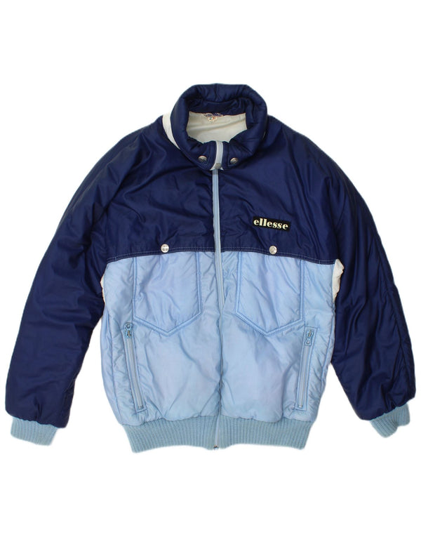 Ellesse Womens Padded Jacket IT 44 Medium Blue Colourblock