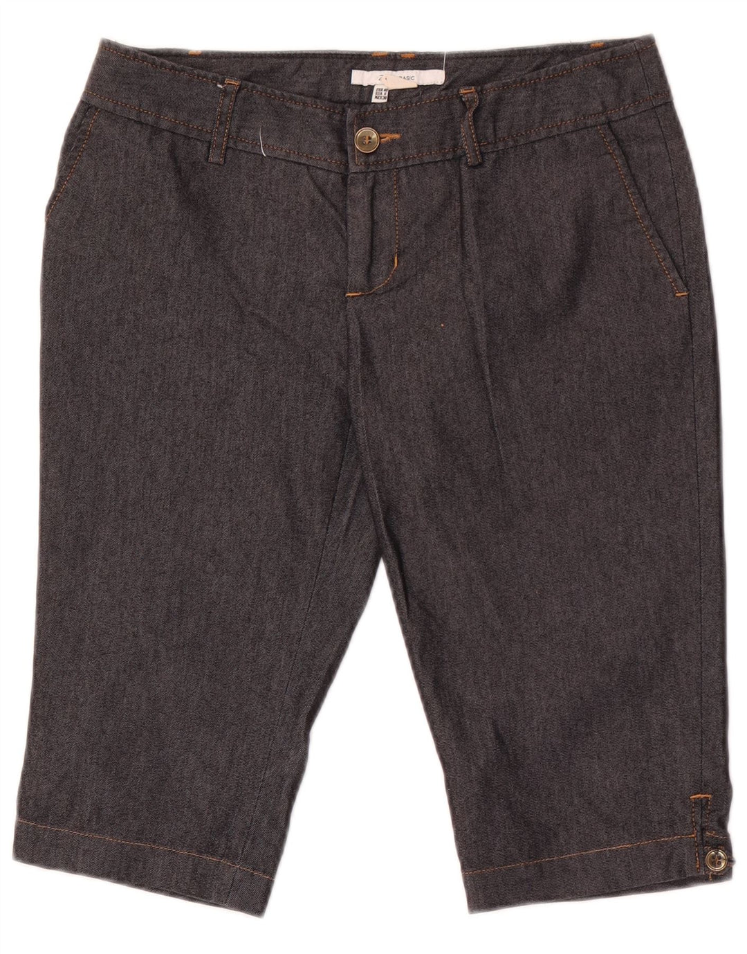 Zara Womens Bermuda Chino Shorts EU 40 Medium W30 Black Cotton