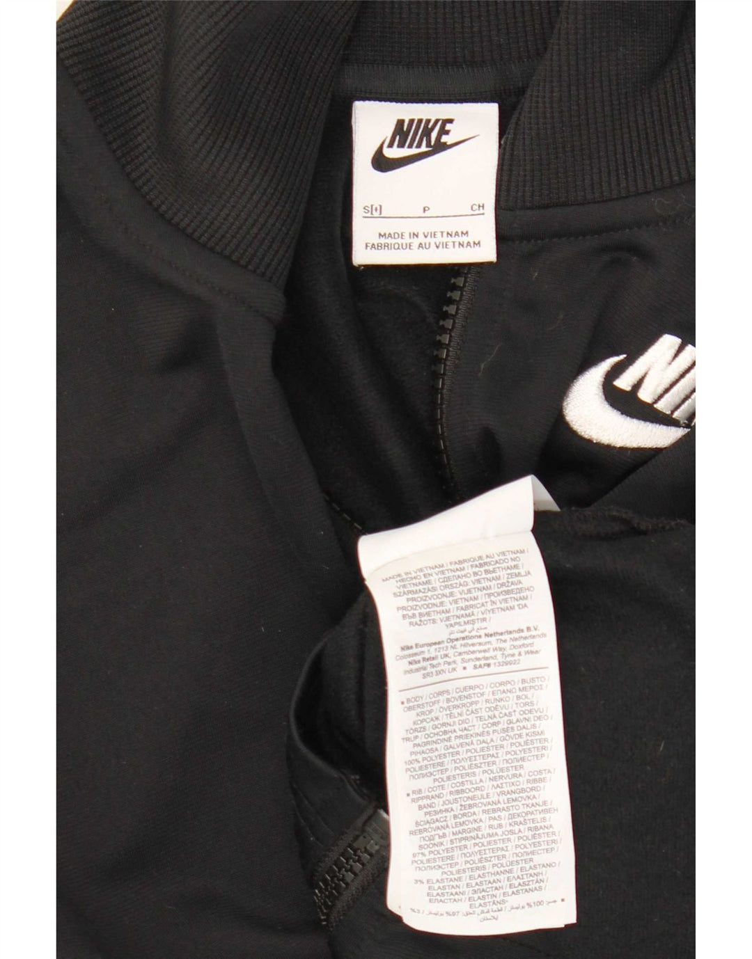Nike Womens Crop Tracksuit Top Jacket UK 10 Small Black Polyester