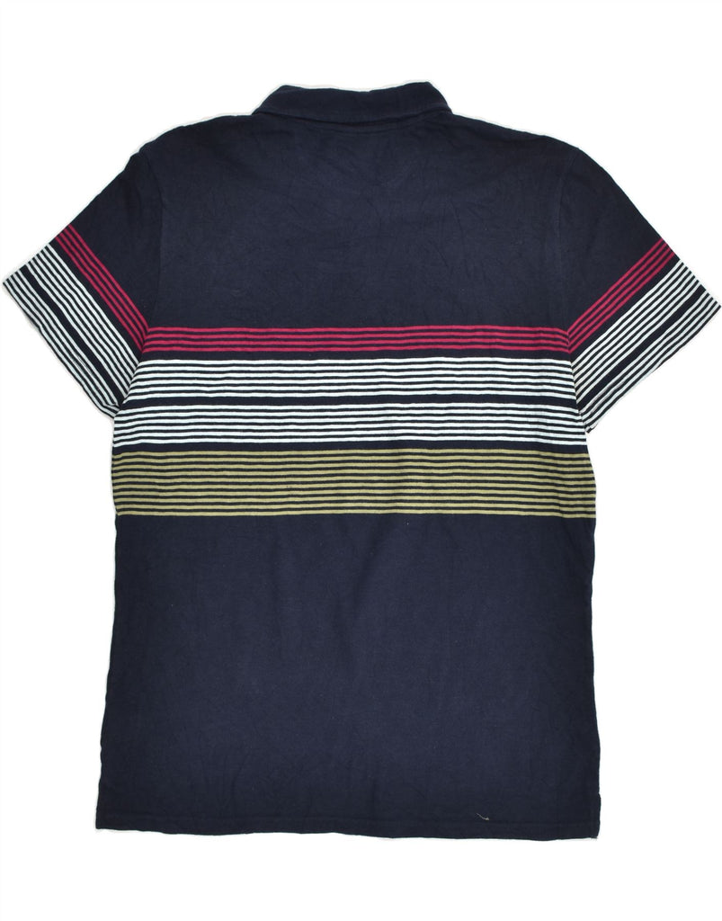 BANANA REPUBLIC Mens Polo Shirt Large Navy Blue Striped Cotton | Vintage Banana Republic | Thrift | Second-Hand Banana Republic | Used Clothing | Messina Hembry 