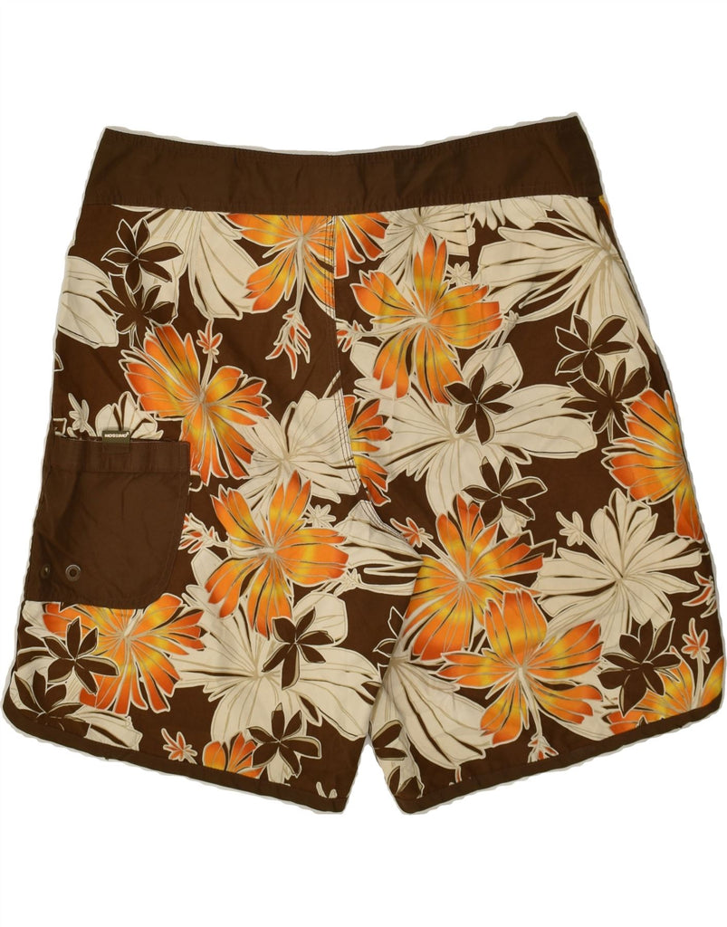 MOSSIMO Mens Swimming Shorts Large Brown Floral Polyester | Vintage Mossimo | Thrift | Second-Hand Mossimo | Used Clothing | Messina Hembry 