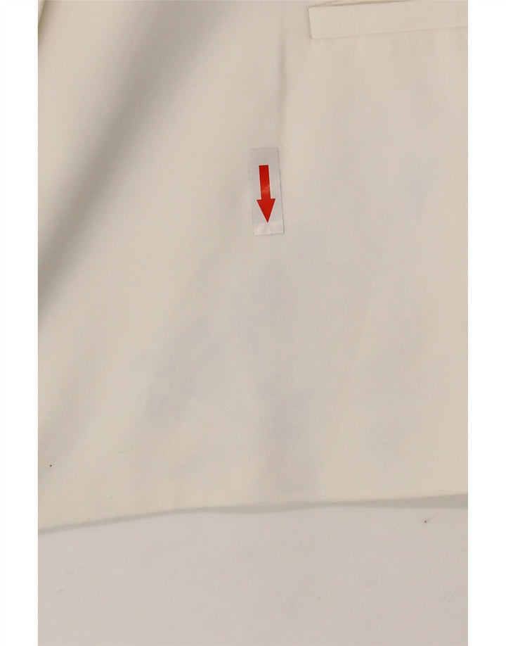 ZARA Womens 1 Button Blazer Jacket UK 18 XL White Polyester
