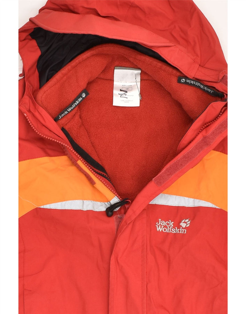 JACK WOLFSKIN Boys Graphic Hooded Windbreaker Jacket 9-10 Years Red | Vintage Jack Wolfskin | Thrift | Second-Hand Jack Wolfskin | Used Clothing | Messina Hembry 