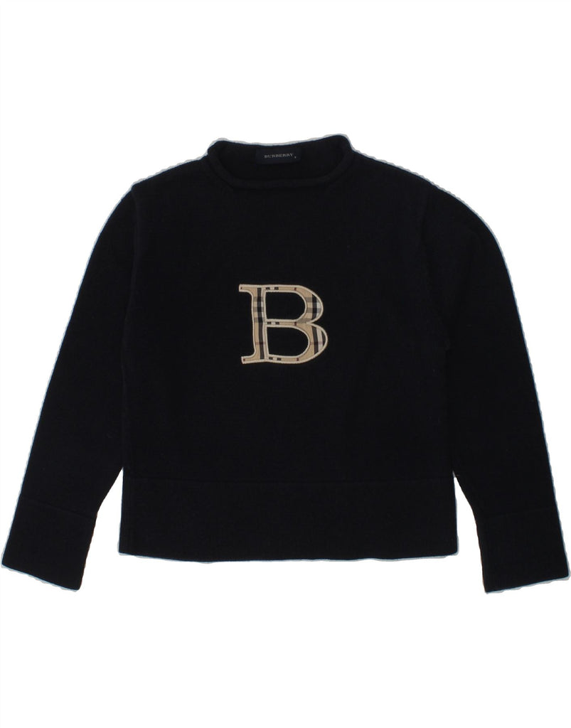 BURBERRY Girls Graphic Turtle Neck Jumper Sweater 5-6 Years Navy Blue | Vintage Burberry | Thrift | Second-Hand Burberry | Used Clothing | Messina Hembry 