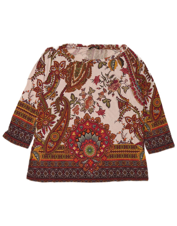Desigual Womens 3/4 Sleeve Blouse Top UK 18 XL Multicoloured Paisley