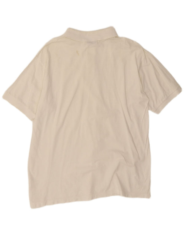 Conte of Florence Mens Polo Shirt Large White Cotton