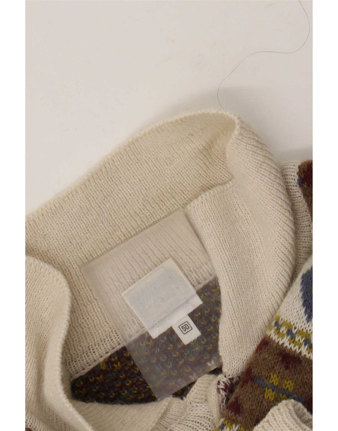Vintage Mens Polo Neck Jumper Sweater IT 50 Medium Multicoloured Retro