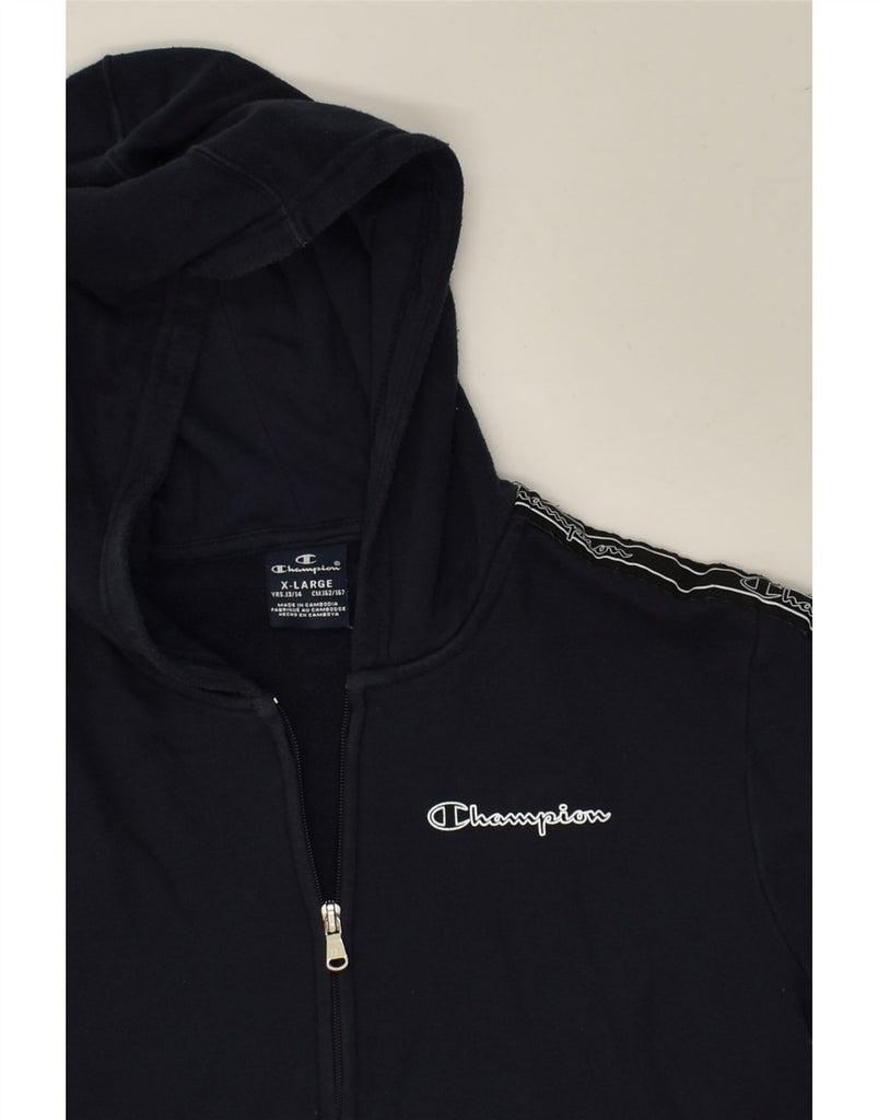 CHAMPION Boys Zip Hoodie Sweater 13-14 Years XL  Navy Blue Cotton | Vintage Champion | Thrift | Second-Hand Champion | Used Clothing | Messina Hembry 