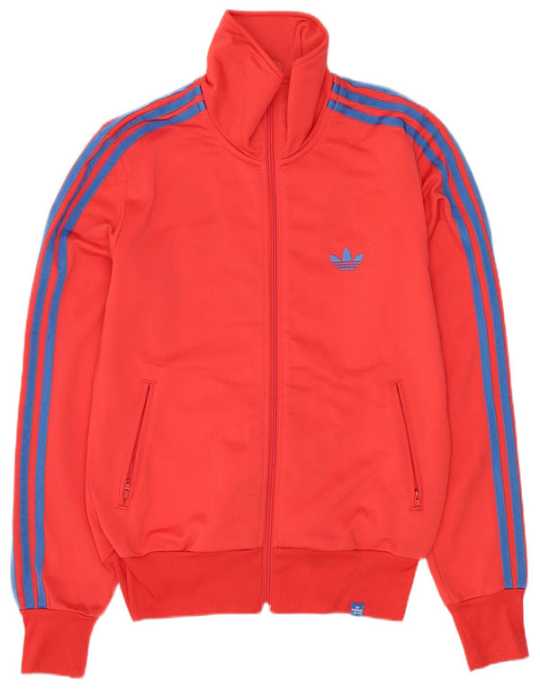 Adidas Womens Graphic Tracksuit Top Jacket EU 38 Medium Red Polyester