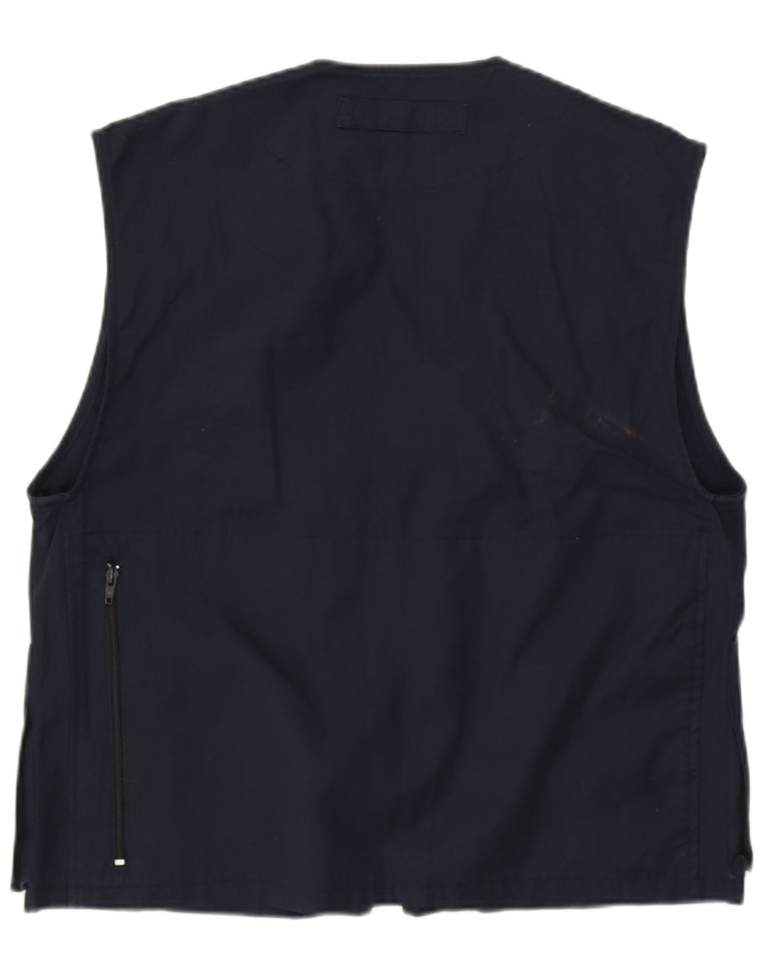 ISLA DE PIEDRA Mens Utility Gilet IT 46 Small Navy Blue Cotton