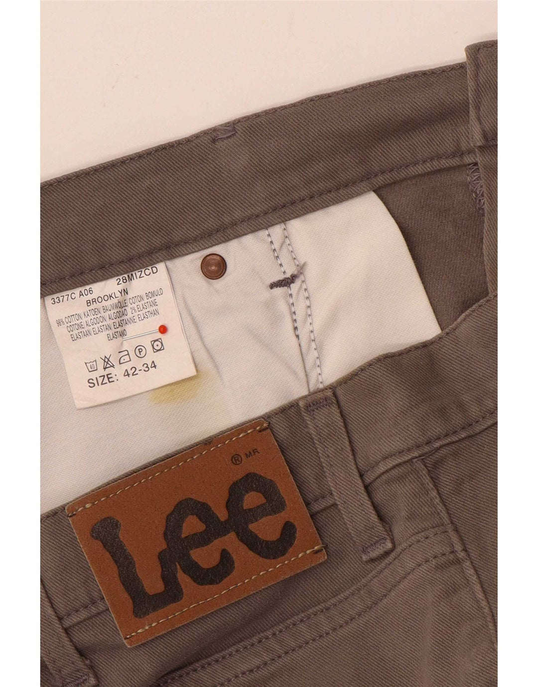 Lee Womens Brooklyn Straight Jeans W42 L30 Grey Cotton