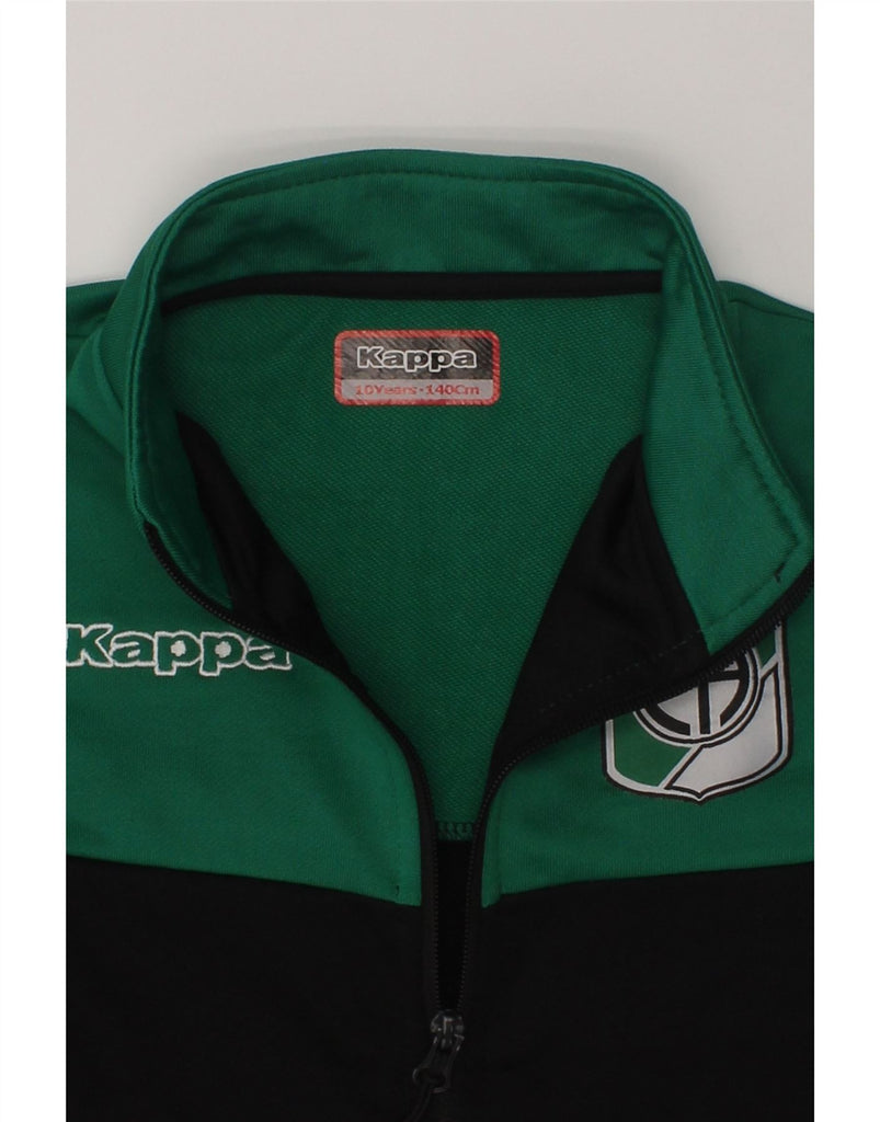 KAPPA Boys Tracksuit Top Jacket 9-10 Years Green Colourblock Polyester | Vintage Kappa | Thrift | Second-Hand Kappa | Used Clothing | Messina Hembry 