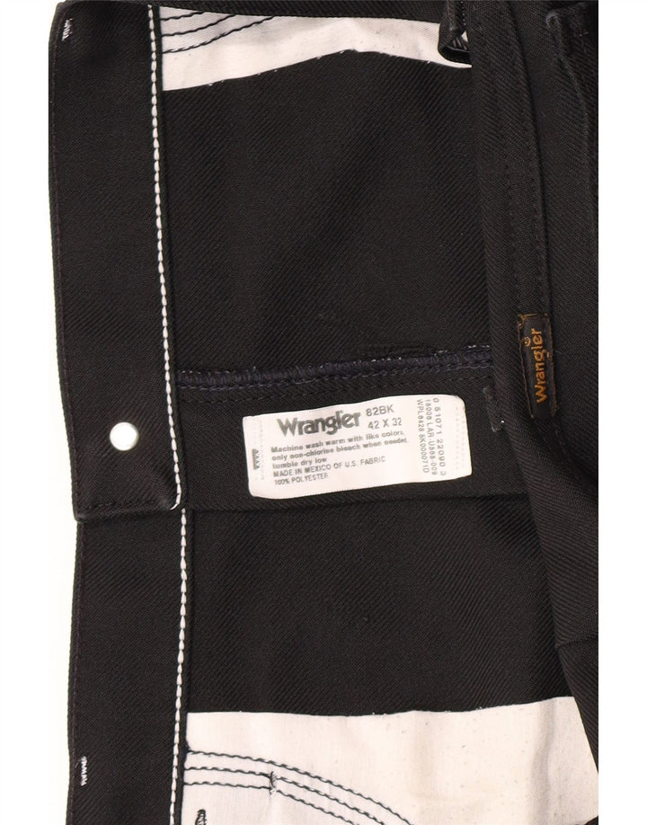 Wrangler Mens Straight Casual Trousers W42 L28 Black Polyester