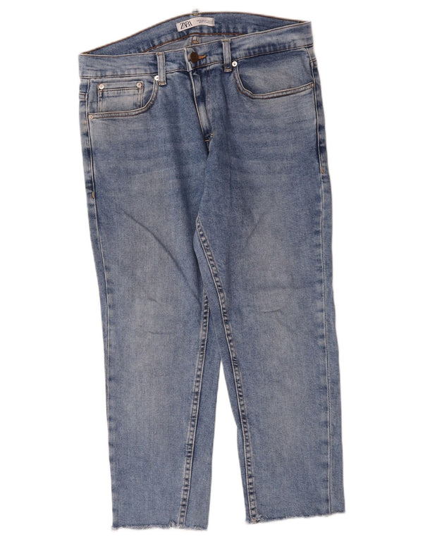 Zara Mens Cropped Jeans Large W32 L24 Blue