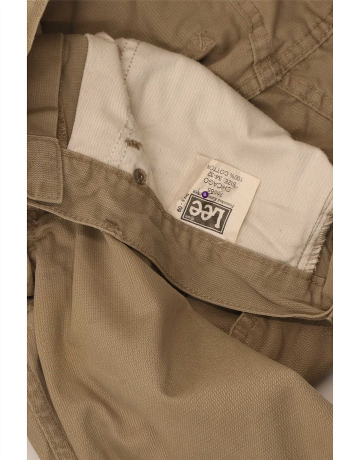 Lee Mens Casual Trousers W34 L32 Beige Cotton