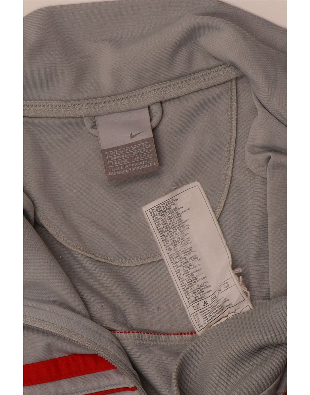 Nike Womens Tracksuit Top Jacket UK 16/18 XL Grey Colourblock Polyester