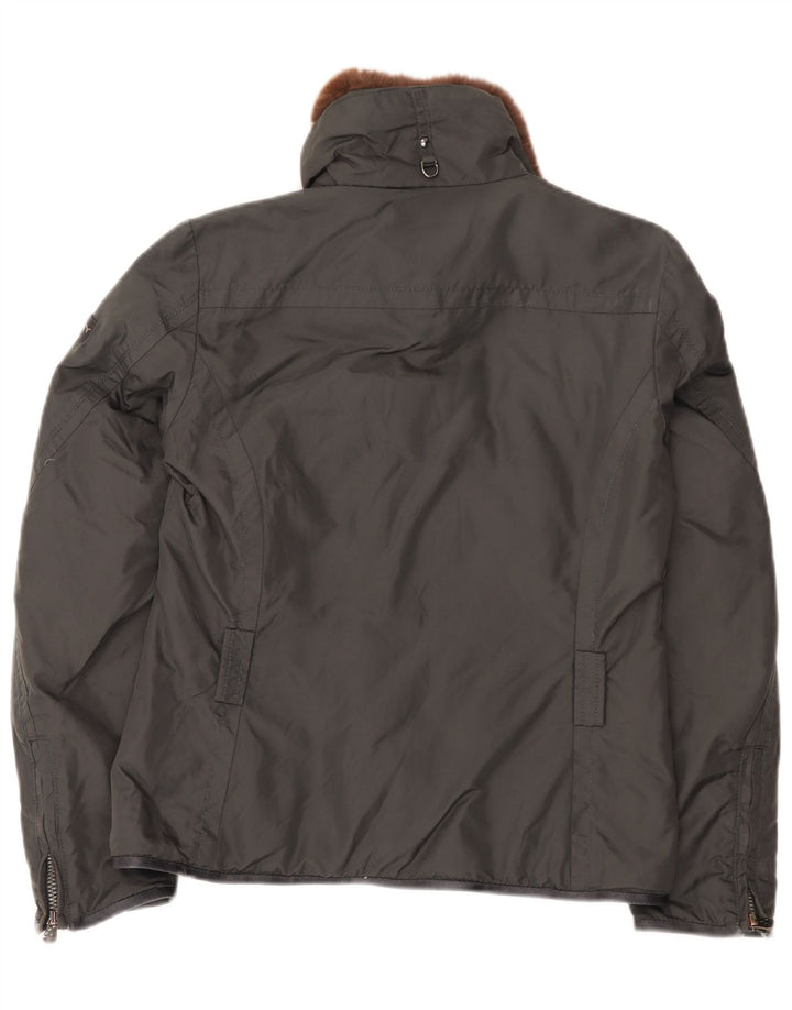 PEUTEREY Womens Padded Jacket IT 40 Small Grey Polyamide