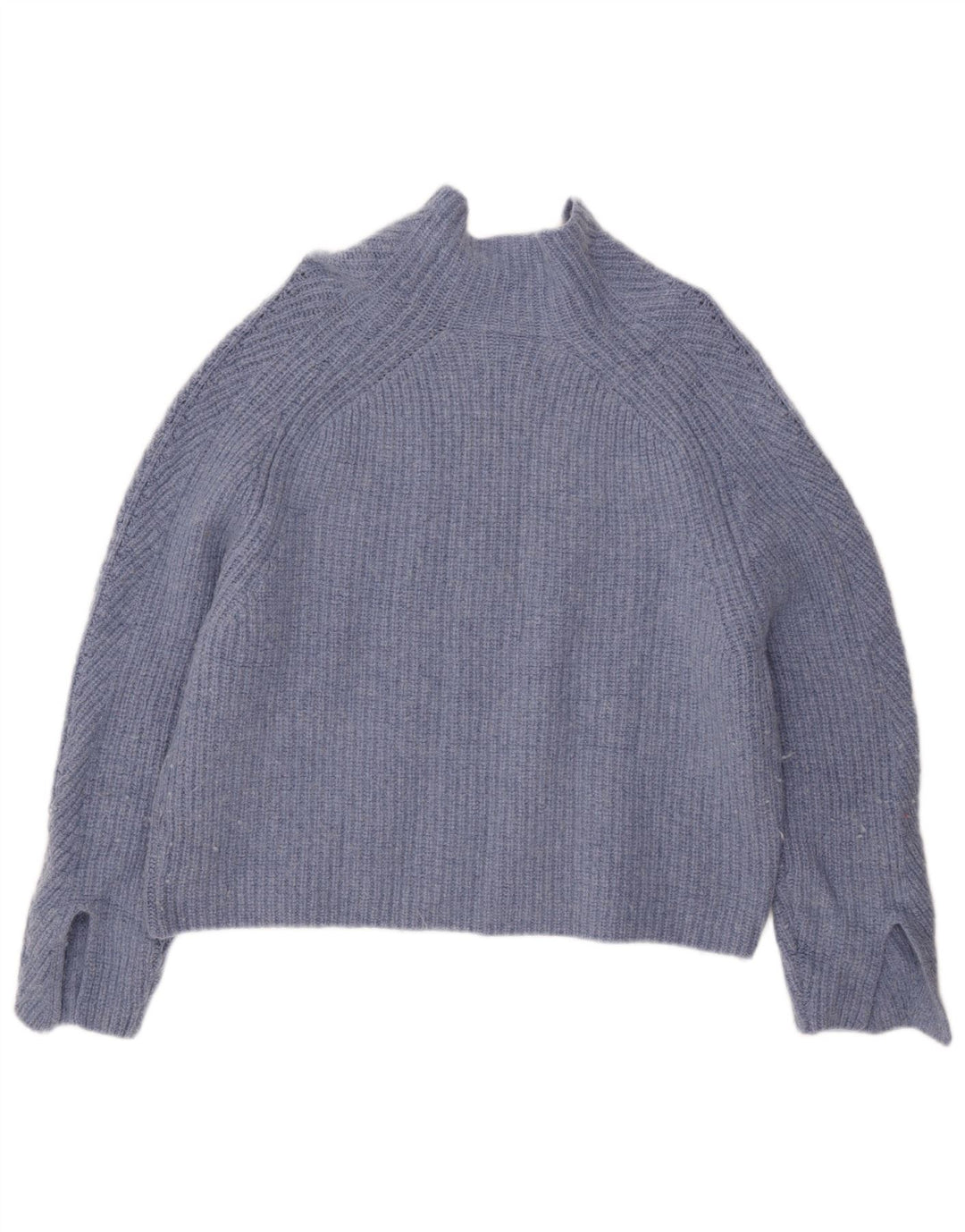 John Lewis Womens Crop Turtle Neck Jumper Sweater UK 16 Large Blue