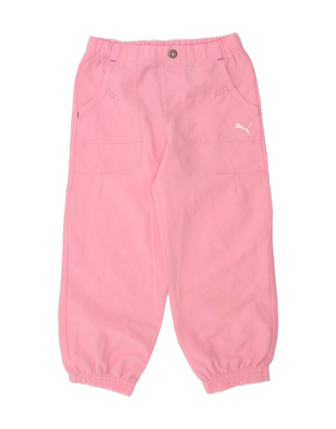 PUMA Girls Tracksuit Trousers Joggers 3-4 Years Pink Polyester Vintage Puma and Second-Hand Puma from Messina Hembry 