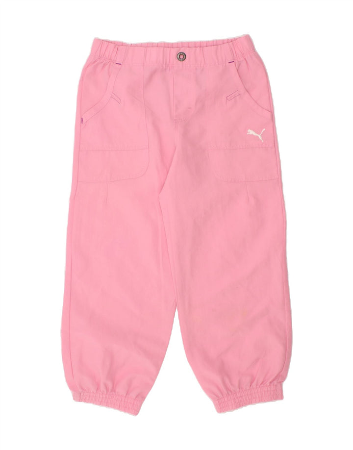 PUMA Girls Tracksuit Trousers Joggers 3-4 Years Pink Polyester Vintage Puma and Second-Hand Puma from Messina Hembry 