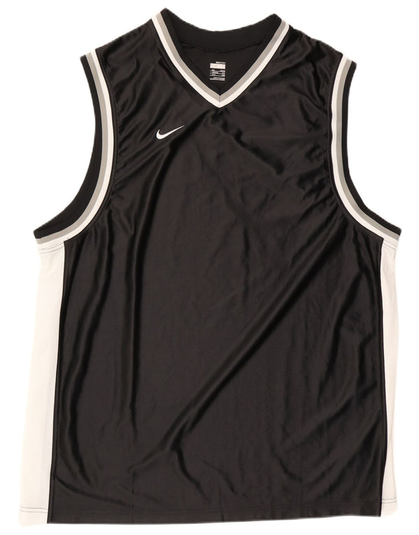 Nike Mens Vest Top UK 47/48 2XL Black Colourblock Polyester