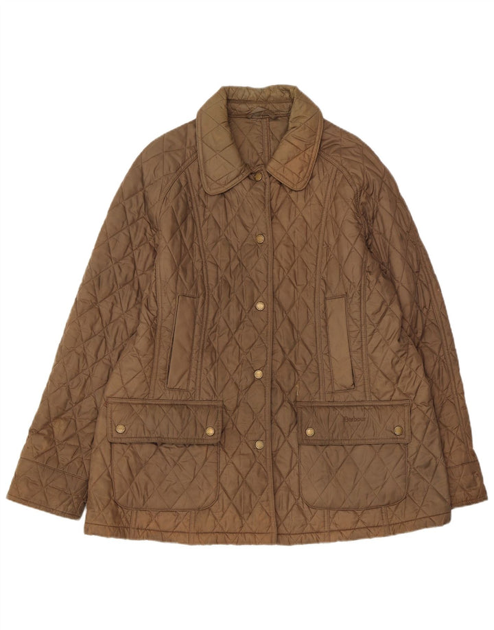 Barbour Womens Quilted Jacket UK 18 XL Brown Polyamide